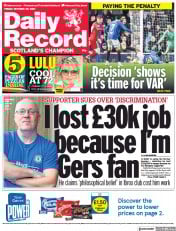 Daily Record (UK) Newspaper Front Page for 29 October 2021