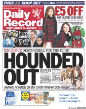 Daily Record (UK) Newspaper Front Page for 29 October 2022