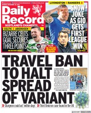 Daily Record (UK) Newspaper Front Page for 29 November 2021