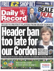 Daily Record front page for 29 November 2022