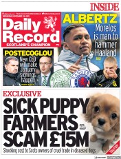 Daily Record (UK) Newspaper Front Page for 29 December 2021