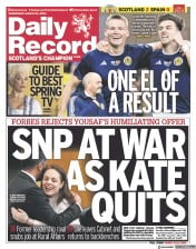 Daily Record front page for 29 March 2023