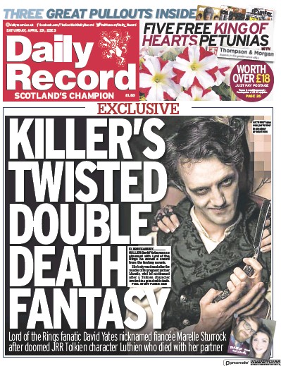 Daily Record Newspaper Front Page (UK) for 29 April 2023