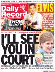 Daily Record front page for 29 June 2022