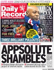 Daily Record (UK) Newspaper Front Page for 2 October 2021