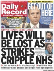 Daily Record (UK) Newspaper Front Page for 2 November 2022