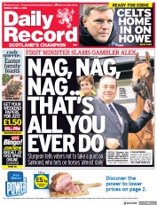 Daily Record (UK) Newspaper Front Page for 2 April 2021