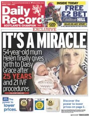 Daily Record front page for 2 June 2023