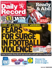 Daily Record (UK) Newspaper Front Page for 2 September 2022