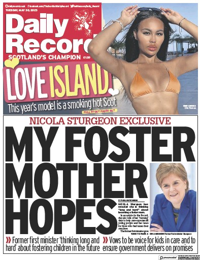 Daily Record Newspaper Front Page (UK) for 30 May 2023