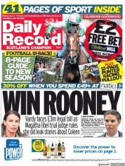 Daily Record front page for 30 July 2022