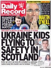 Daily Record (UK) Newspaper Front Page for 31 March 2022