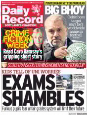 Daily Record (UK) Newspaper Front Page for 31 May 2021