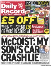 Daily Record front page for 31 May 2023