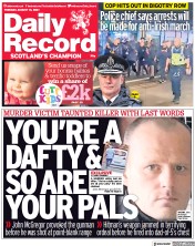 Daily Record (UK) Newspaper Front Page for 31 August 2021