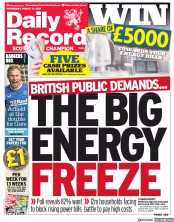 Daily Record (UK) Newspaper Front Page for 31 August 2022