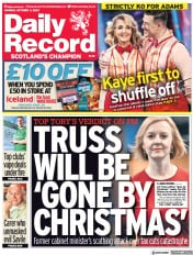 Daily Record front page for 3 October 2022