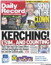 Daily Record (UK) Newspaper Front Page for 3 November 2022