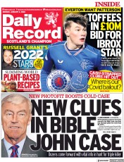 Daily Record (UK) Newspaper Front Page for 3 January 2022