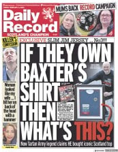 Daily Record front page for 3 February 2023
