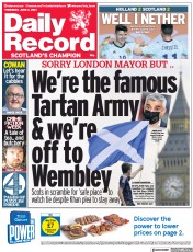 Daily Record (UK) Newspaper Front Page for 3 June 2021