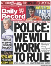 Daily Record (UK) Newspaper Front Page for 3 July 2023