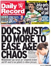 Daily Record (UK) Newspaper Front Page for 4 October 2021