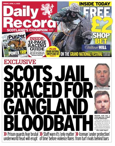 Daily Record Newspaper Front Page (UK) for 4 April 2025