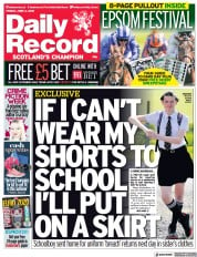 Daily Record (UK) Newspaper Front Page for 4 June 2021