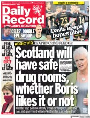 Daily Record (UK) Newspaper Front Page for 4 August 2021