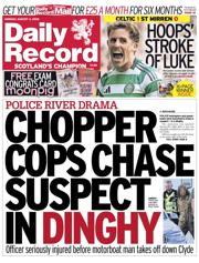 Daily Record front page for 4 August 2025