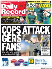 Daily Record (UK) Newspaper Front Page for 5 November 2021