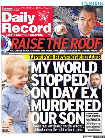 Daily Record Newspaper Front Page (UK) for 5 May 2022