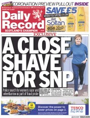 Daily Record (UK) Newspaper Front Page for 5 May 2023