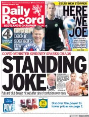 Daily Record (UK) Newspaper Front Page for 5 August 2021