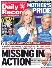 Daily Record front page for 5 August 2022