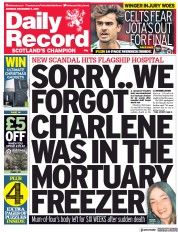 Daily Record (UK) Newspaper Front Page for 6 December 2021