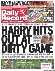 Daily Record (UK) Newspaper Front Page for 6 December 2022