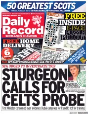 Daily Record (UK) Newspaper Front Page for 6 January 2021