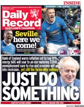 Daily Record front page for 6 May 2022