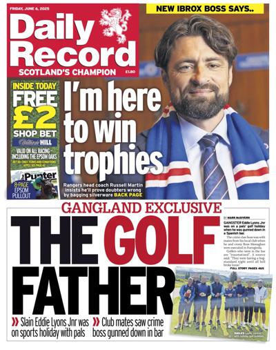 Daily Record Newspaper Front Page (UK) for 6 June 2025