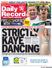 Daily Record front page for 6 August 2022