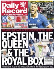 Daily Record front page for 6 August 2025