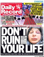 Daily Record (UK) Newspaper Front Page for 7 January 2022