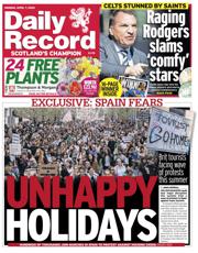 Daily Record front page for 7 April 2025