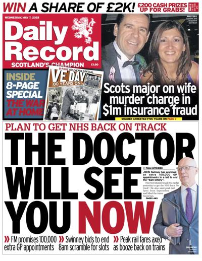 Daily Record Newspaper Front Page (UK) for 7 May 2025