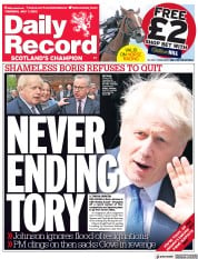 Daily Record (UK) Newspaper Front Page for 7 July 2022