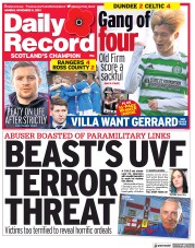 Daily Record (UK) Newspaper Front Page for 8 November 2021