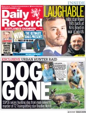 Daily Record (UK) Newspaper Front Page for 8 December 2021