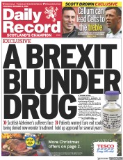Daily Record (UK) Newspaper Front Page for 8 December 2022